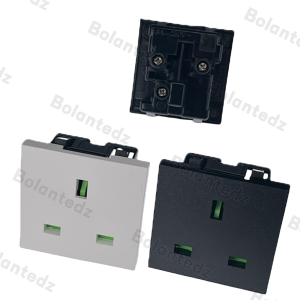 Bolantedz UK type Euro Module BS 1363 13A 250V AC Receptacles British electric Socket outlet 50*50 mm black