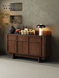 Weimei | Elegant Wooden Mid-Century Sideboard Tea Storage Cabinet Marble