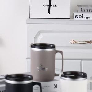 MOLORE | Double-Layer Creative 304 Stainless Steel Mug for Home Use with Lid