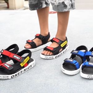 Summer Childrens Beach Sandals 5-12 Years Comfortable Breathable Velcro Flying Woven Korean Casual Boys Sandals
