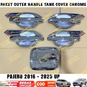 Paket Outer Handle Tank Cover Pajero Lama 2008 2015 2016 2024 2025 Chrome
