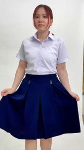 Chân váy học sinh có quần bên trong có túi đựng đồ đồng phục đi học lưng chun phía sau có size lớn đến 65kg hiệu Amazing