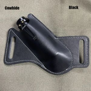 1pc Sheath Cover Pants Protector Bag Cowhide Fold Knife Leather Sheath Scabbard Straight Pocket Knife Cover Bag Outdoor Tool