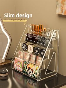 Acrylic Cosmetic Storage Rack Desktop Transparent Organizer for Perfume Lipstick Eyeshadow Makeup Desk High End Sensation Skincare