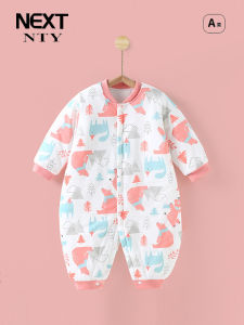 Thickened Winter Clothes for Newborn Babies Warm Outdoor Outfit Comfortable Cotton Padded Coat Long Sleeve Printed Design