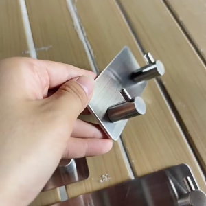 ราวตะขอ ราวแขวน อเนกประสงค์ สแตนเลส 201 แบบ 3/5ตะขอ ความยาว 18/33 ซม. Stainless Steel 304 Multipurpose Hook