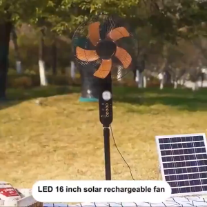 GENGYAN-M Solar electric fan solar wall fans with charger solar stand fans 16/14/12 Inch with 2 bulbs solar panel DC 220V AC charging fans emergency light waterproof IP67 solar light rechargeable mute quiet for Baby Sleep Remote control intelligent