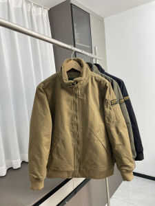 Áo Khoác Ngoài Thường Ngày Dày Dặn Có Lót Lông Cừu Cổ Đứng Ấm Áp Phong Cách Mỹ Cổ Điển Dành Cho Nam Mùa Thu Đông