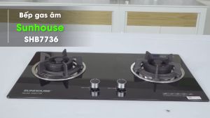 Bếp gas âm kính Sunhouse SHB7736-Chính Hãng 100% hàng trưng bày đẹp-Đánh lửa IC nhanh nhẹ-Đầu hâmNgắt ga tự động-Bảo Hành 24 Tháng