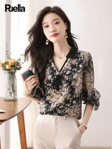 Puella | French Floral Chiffon Blouse for Women with Elegance and Youthfulness