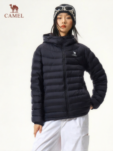 CAMEL | Light Thin Down Jacket Womens 2026 Autumn Winter New Duck Down Hooded Short Warm