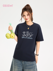 Gbiaior | Hand Painted Retro Design Loose Cooling T-Shirt