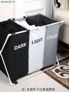 Shu Shi For Home Grid Laundry Basket Oxford Cloth Foldable Dirty Clothes Storage Basket Waterproof Creative Dirty Clothes Basket Laundry Bag