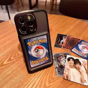 Silicone Star Card Phone Case Pokemon Yu-Gi-Oh Game King Protection Anti-Fall Compatible with  17ProMax 16pro 15pro Small Horse Card