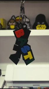 3D Printed Personalized Mario Style Keychain with Keyrings Included