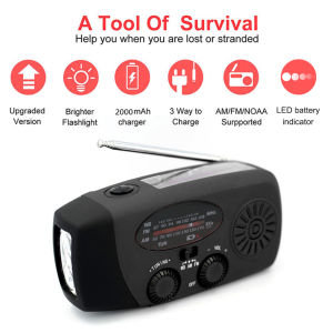 [Ueb Flagship Mall]Multifunctional Radio Hand Crank Solar USB Charging FM AM WB NOAA Weather Radio