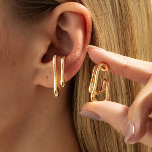 Ingemark | Ingemark Minimalism Gold Color Irregular Geometry Clip Earring for Women Vintage Metal No Piercing Earring 2026 New Year Jewelry