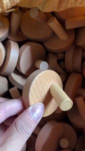 Self-Adhesive Wooden Wall Hooks for HangingModern Coat HooksNatural Wood Hooks for Hanging Hats Towels Robe Clothes Keys Bags