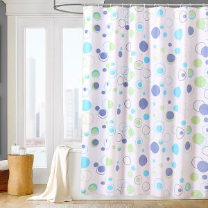 AmoKi Bathroom Waterproof Shower Curtain Cartoon Pattern 1.8*1.8m With 12 Hooks
