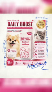 DailyBoost Multivitamins + Lysine + Taurine for Cats Small and Medium Breed Dogs