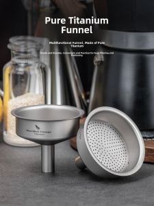 Portable Mini Titanium Funnel Outdoor Home Wine Pouring Bottle Multi-functional Thin-neck Convenient Carry-on Camping Gear