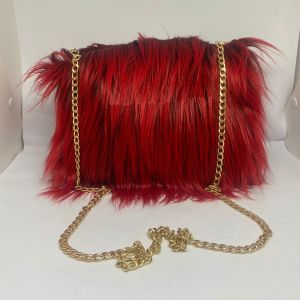 Tas Selempang Wanita Bulu Korea Viral Lembut Panjang Fashionable Model PNY 012/ Tas Pesta pernikahan Tas Kosmetik Bulu Viral