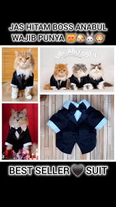 ⭐ Migo Design 86 ⭐ Jas Tuxedo Kucing/ Anjing Premium Pesta Hitam Black / Pakaian AnaBul Kucing/  Anjing  Baju Hewan Peliharaan / Pet Costume Resmi Party Kasual
