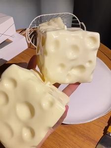 In Stock Jumbo Cheese Cube Stress Ball Shapeable Squeeze Decor Non-Bounce ASMR Sensory Anti-Stress Relief Squishy Toy Gift 6/7CM
