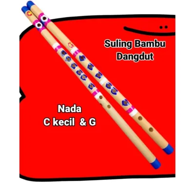 Suling bambu dangdut isi 2pcs Nada G dan C kecil