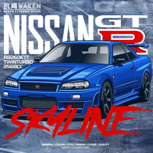 Gtr34 Skyline JDM Restoration Culture Nissan Summer Short Sleeve T-shirt Pure Cotton Mens Top Clothing Loose Casual