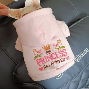 Princess Style Thin Fleece Pullover Hoodie for Dogs Teddy Pet Clothes Pink Spring Autumn Seasonal Outfits by Pomegranate Sauce