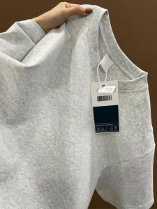 LIUBU | American Heavyweight Flower Gray Crew Neck Short Sleeve Casual Summer Loose T-Shirt 260g
