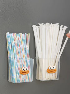Modern Minimalist Fridge Kitchen Storage Rack Disposable Straw Chopstick Organizer Hanging Wall Mounted Box Bin Container