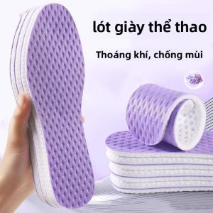 Đế Lót Giày Thể Thao Chống Sốc Thoáng Khí Mát Mẻ PU Nam Nữ Đế Lót Giày 2 Chiếc/4 Chiếc Nhẹ Thấm Mồ Hôi Chống Trơn Trượt