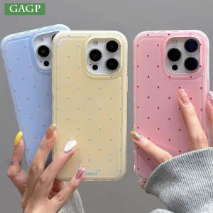 Cute Korean Polka Dot Macron Case For iPhone 16 15 14 Pro Max 12 13 Wave Point Soft Silicone Cover For iPhone 17 Air 16 Pro Max