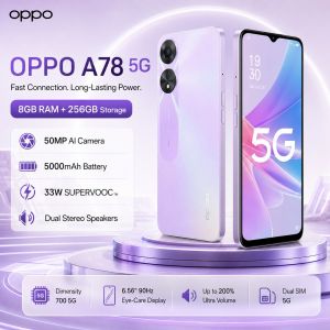 OPPO | 2026 new OPPO A78 5G Smartphone 8GB+256GB 6.56-inch 90Hz Display 50MP AI Camera 5000mAh Battery 33W Fast Charge Dual SIM