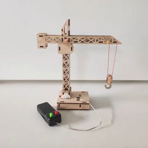 เครนDIYของเล่นงานวิทย์ มีรีโมทสายไฟควบคุมระยะไกล โครงงานวิทยาศาสตร์ ของเล่นเสริมทักษะวิทยาศาสตร์ STEAM เทคโนโลยีการยก
