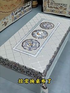 Taplak Meja Sultan Anti Air Motif Kotak Kotak Bahan PVC 150x90 Cm Meja Ruang Makan Tamu Premium/Tahan air/Taplak meja