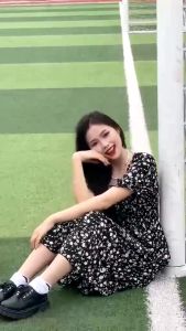 SMOCKED DRESS Floral Midi Dress Korea Style