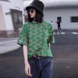 QIANSHUIYIYUN | Green Summer Short Sleeve T-shirt