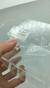 Chốt khóa cửa mica cho hộp mica lồng thú cưng dán keo