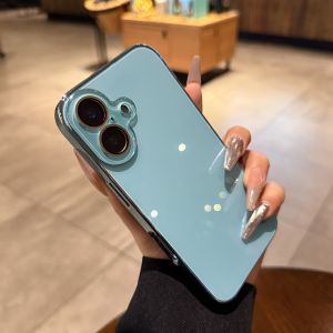 AO.HU | Jade Green Glass All-round Cover Case for iPhone with Lens Film 17
