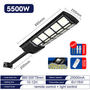 LIKHA 5500W Solar Street Light LED Outdoor Waterproof Motion Sensor Light 4500W 3500W 2500W 1500W Super Bright Solar Garden Light Street Light