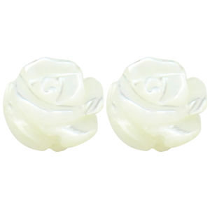 Handmade DIY Rose Flower Spacer Beads Shell Pearl Mother of Pearl Double Sided Carved Shell Flower Support Separator Jewelry Accessories