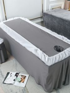 Thickened Crystal Velvet Baby Velvet Beauty Bed Cover Four-Piece Set Autumn Winter Spa Massage Nordic Style Health Care