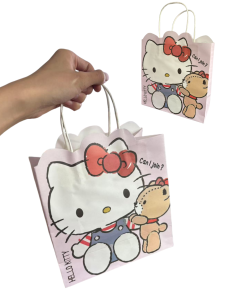 1/3pcs Hello Kitty Cute Cartoon Birthday Gift Handbag Creative Blessing GiftBag Shopping Bag Storage Bag
