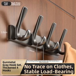 No-drilling Over-the-door or Wall-mounted Hooks