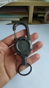 PINMOAP 1PC Theft Metal Retractable Keychain Steel Wire Rope Key Holder Elastic Lanyard Clip For Outdoor Fishing Camping Tools