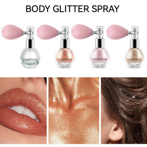4-Color Diamond Highlighter Powder Spray Waterproof High Gloss Glitter Body Bronzer Highlight Powder Face Contour Illuminator