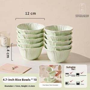 French Style Home Elegant Ceramic Tableware Underglaze Color Bowls Plates